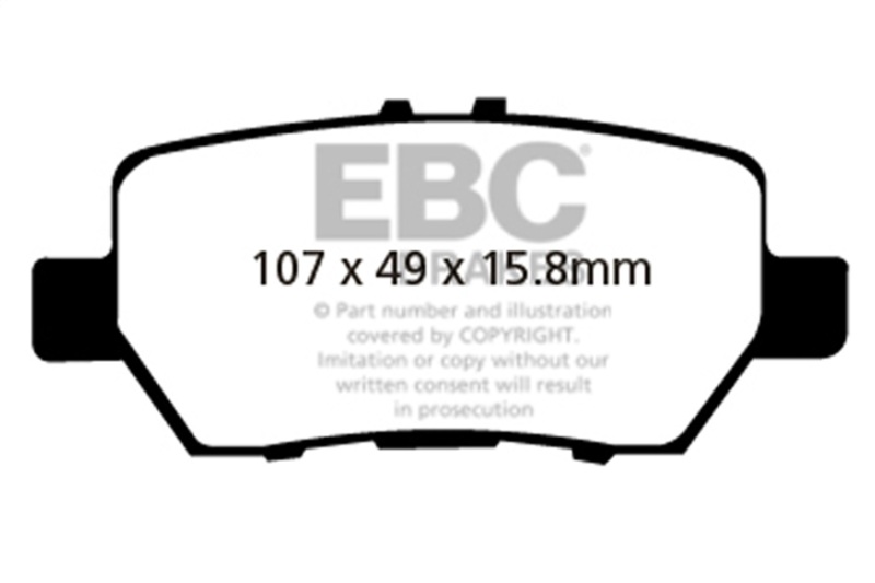 EBC 05-08 Acura RL 3.5 Yellowstuff Rear Brake Pads - Image 2