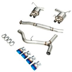AWE Tuning 2015+ VA WRX Sedan Touring Edition Exhaust - Vapor Blue Quad Tips - Image 3