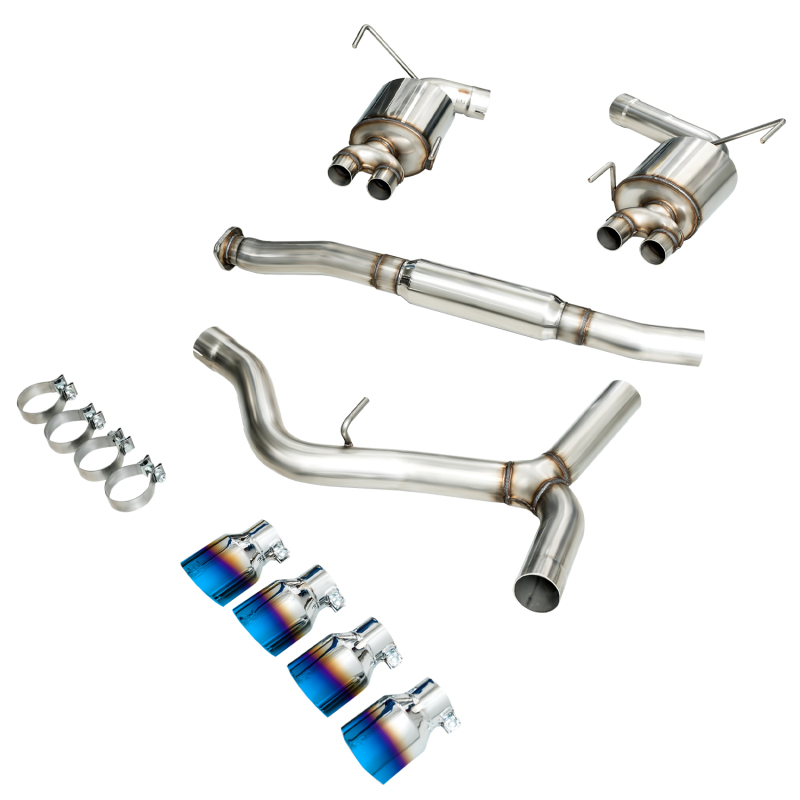 AWE Tuning 2015+ VA WRX Sedan Touring Edition Exhaust - Vapor Blue Quad Tips - Image 3
