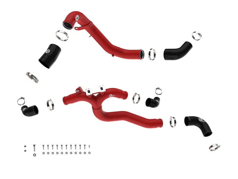 aFe 19-26 Genesis G70 V6 3.3L (tt) BladeRunner Aluminum Hot/Cold Charge Pipe Kit - Black - Image 2