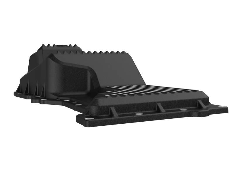 aFe 20-25 GM Trucks L6 3.0L Engine Oil Pan - Black w/ Machined Fins - Image 4