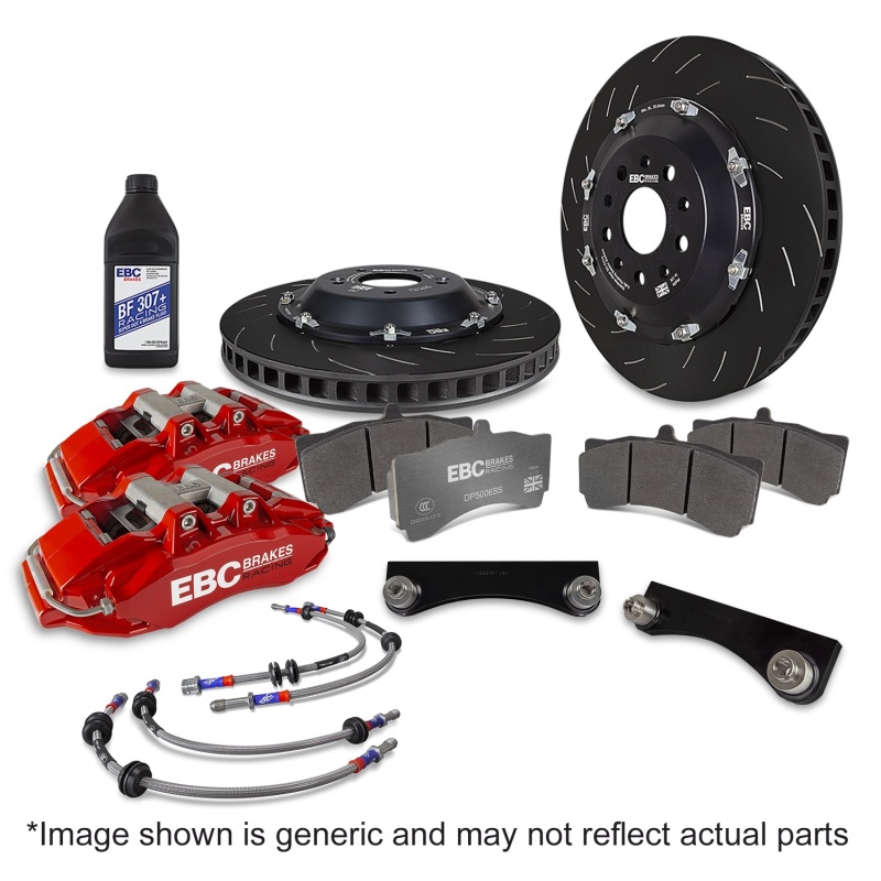 EBC Racing 02-09 Nissan 350Z 3.5L Red Apollo-6 Calipers 355mm Rotors Front Big Brake Kit