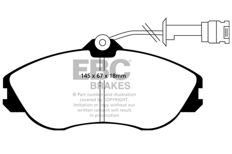 EBC 91-92 Audi 100 Quattro 2.3 (Girling) Yellowstuff Front Brake Pads - Image 2