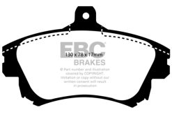 Alternative view of EBC 99-04 Volvo S40 1.9 Turbo T4 (200 BHP) Yellowstuff Front Brake Pads