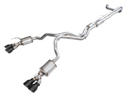 Alternative view of AWE Tuning 2021+ Cadillac Escalade 6.2L ESV 0FG Dual Exit Exhaust System w/ 5in Diamond Blk Tips