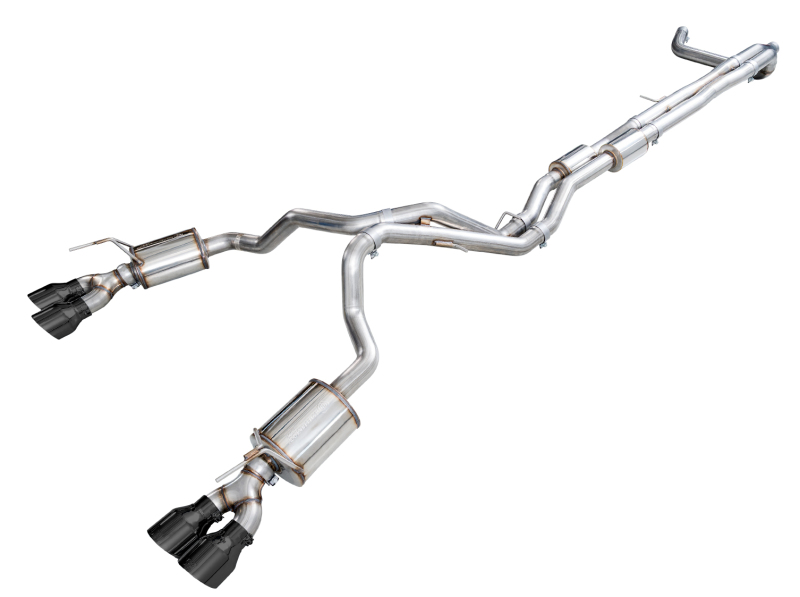 AWE Tuning 2021+ Cadillac Escalade 6.2L ESV 0FG Dual Exit Exhaust System w/ 5in Diamond Blk Tips - Image 2
