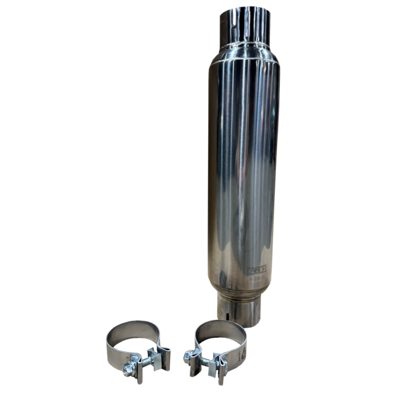 Kooks 3in. Round Clamp In Muffler 14in. Long Polished Stainless Steel - Image 3