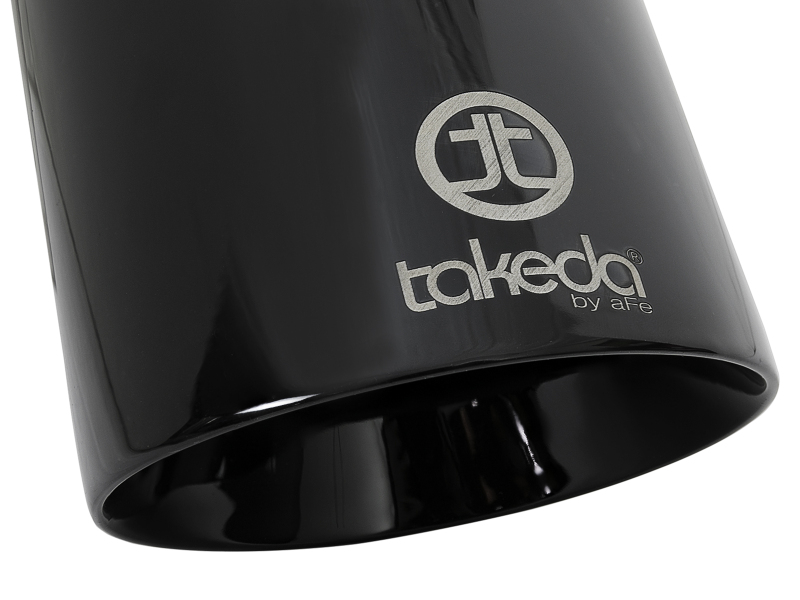 aFe Takeda 409 SS Clamp-On Exhaust Tip 2.5in. Inlet / 4.5in. Outlet / 9in. L - Black - Image 5