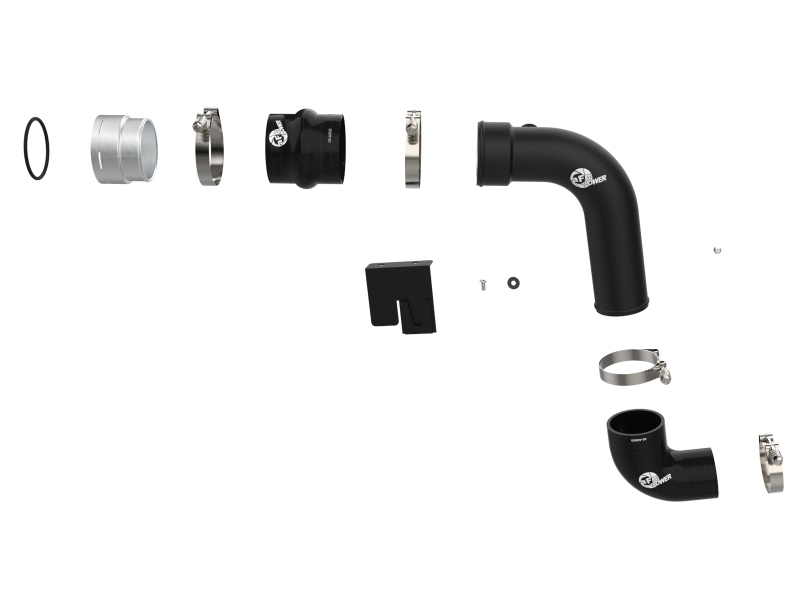 aFe 23-24 Ford F250/F350 Super Duty V8-6.7L BladeRunner 3 In. Aluminum Cold Charge Pipe- BLK - Image 2