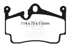 Alternative view of EBC 04-08 Porsche Boxster (Cast Iron Rotors only) 2.7 Yellowstuff Rear Brake Pads
