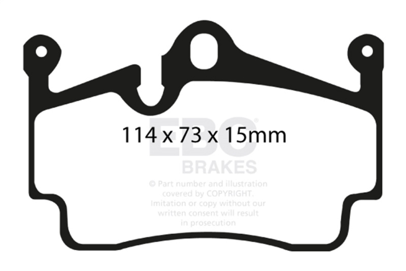 EBC 04-08 Porsche Boxster (Cast Iron Rotors only) 2.7 Yellowstuff Rear Brake Pads - Image 2