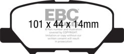 Alternative view of EBC 14+ Mazda 3 2.0 (Mexico Build) Yellowstuff Rear Brake Pads