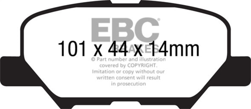 EBC 14+ Mazda 3 2.0 (Mexico Build) Yellowstuff Rear Brake Pads - Image 2