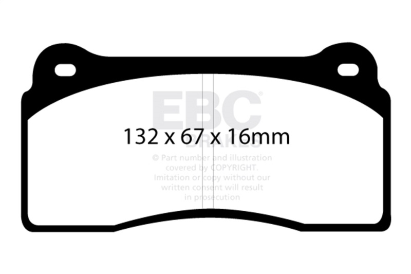 EBC 2012+ Nissan GT-R R35 (w/M12/M14 Bolts & Iron Rotors) Yellowstuff Rear Brake Pads - Image 2