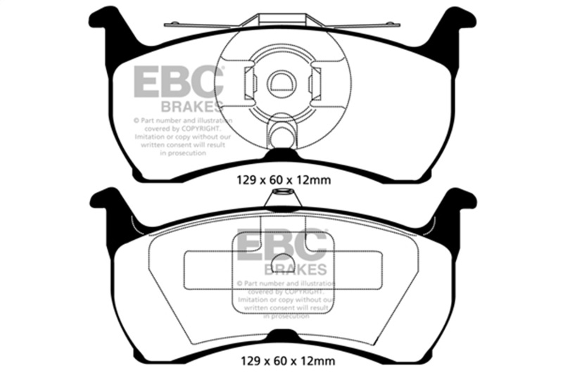 EBC 93-00 Aston Martin Virage 5.3 (PBR Caliper) Yellowstuff Rear Brake Pads - Image 2