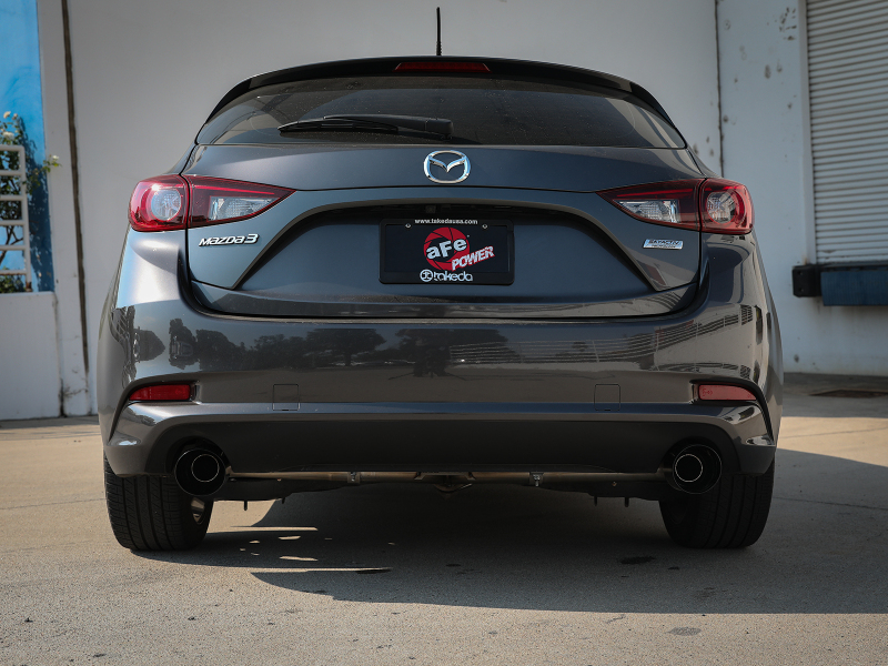 aFe Takeda 2-1/2in 304 SS Cat-Back Exhaust w/ Black Tips 14-18 Mazda 3 L4 2.0L/2.5L - Image 7