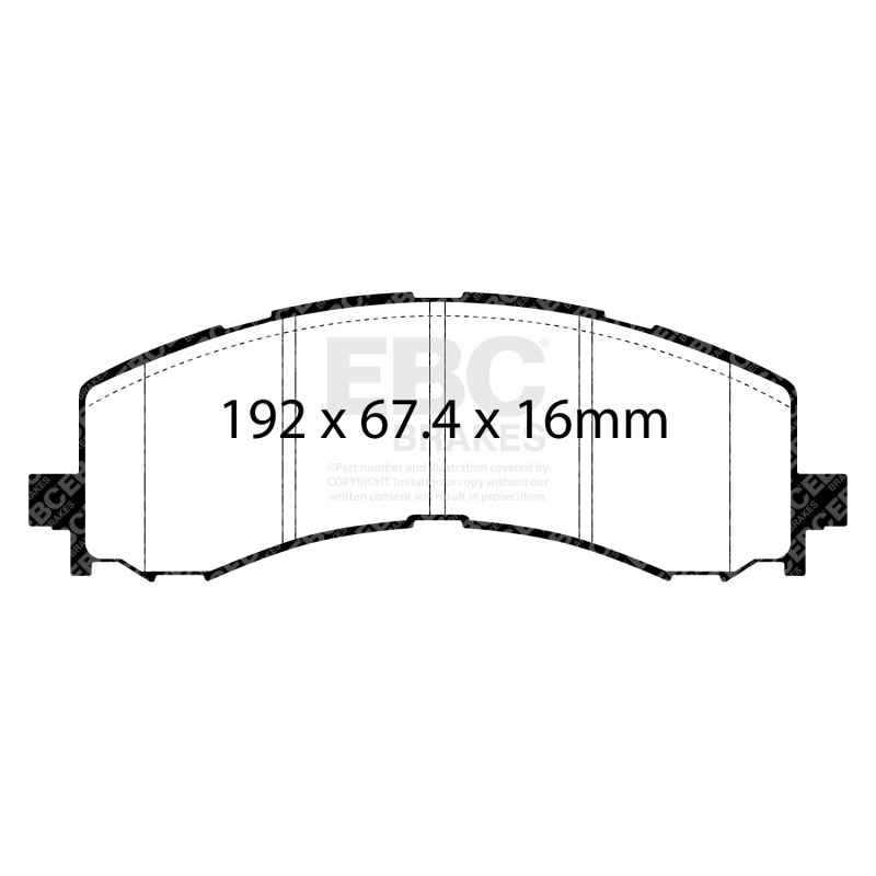 EBC 2022+ Ford Bronco Raptor Yellowstuff Front Brake Pads - Image 3