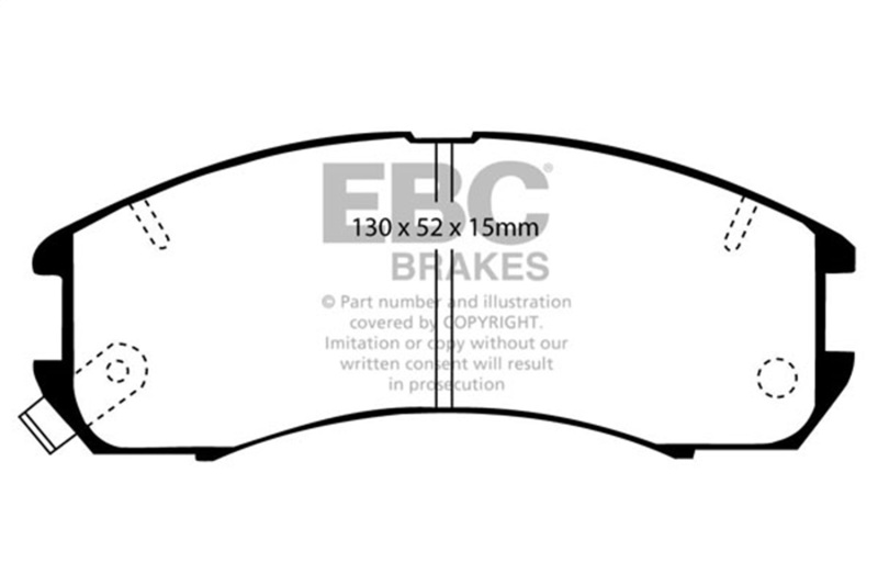 EBC 89-92 Ford Probe 2.2 Yellowstuff Front Brake Pads - Image 2