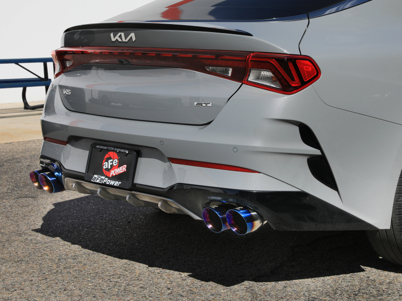 aFe Takeda 21-24 Kia K5 GT L4-2.5L (t) SS Axle-Back Exhaust System w/ Blue Flame Tips - Image 3