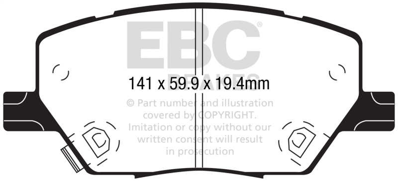 EBC 2015+ Fiat 500X 1.4T Orangestuff Front Brake Pads