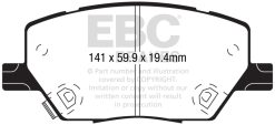 EBC 2015+ Fiat 500X 1.4L Turbo Greenstuff Front Brake Pads