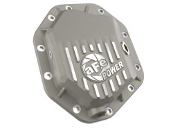Alternative view of aFe 19-25 GM Trucks Front Diff Cover - Raw w/ Machined Fins