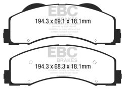Alternative view of EBC 15+ Ford F150 2.7 Twin Turbo (2WD) Yellowstuff Front Brake Pads