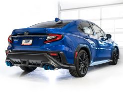 Alternative view of AWE Tuning 22-26 Subaru WRX Touring Edition Exhaust - Vapor Blue Tips