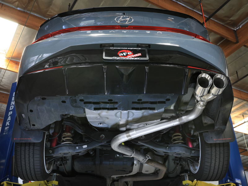 aFe Takeda Axle-Back Exhaust System Hyundai Elantra N Line 21-25 L4-1.6L- Polished Tip - Image 5