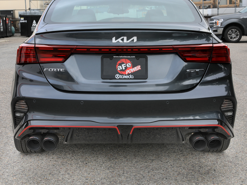 aFe 22-24 Kia Forte GT 1.6L 3in-2.5in 304 Stainless Steel Axle-Back Exhaust w/ Carbon Fiber Tips - Image 4