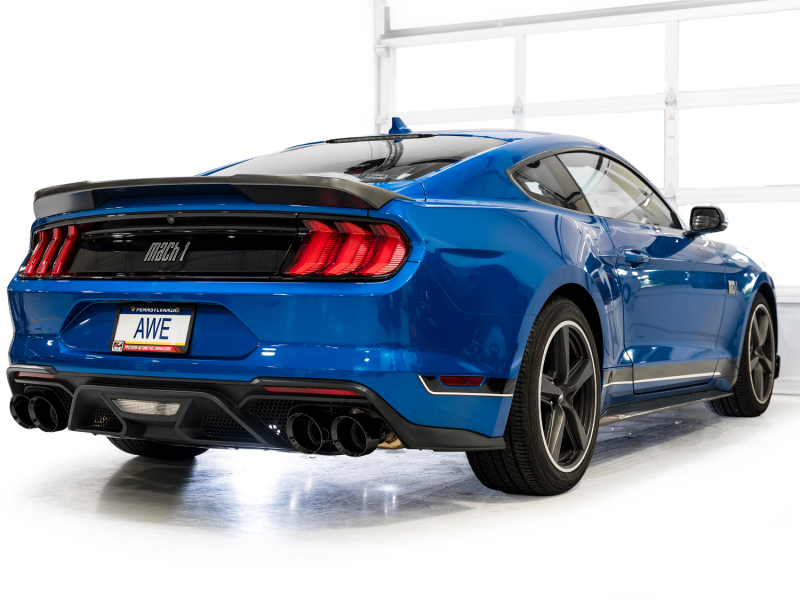 AWE Tuning 21-23 Ford Mustang Mach 1 SwitchPath Cat-Back Exhaust w/ Quad Diamond Black Tips - Image 4