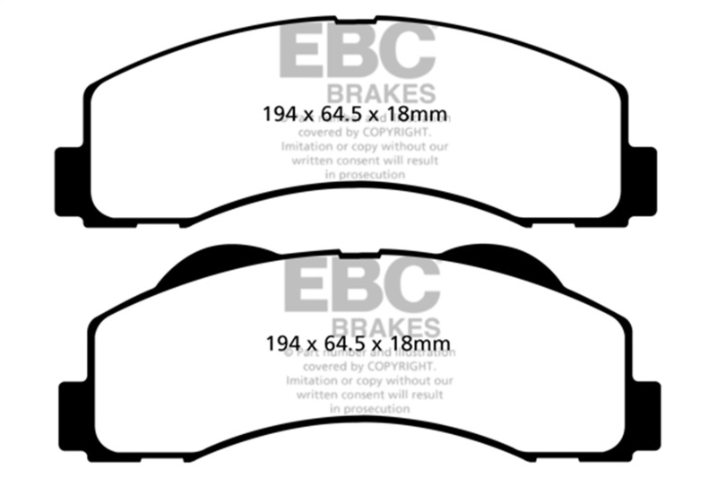 EBC 15+ Ford Expedition 3.5 Twin Turbo 2WD Yellowstuff Front Brake Pads - Image 2