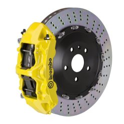 Brembo 10-16 E63 AMG/12-18 CLS63 AMG Front GT BBK 6 Piston Cast 405x34 2pc Rotor Drilled- Yellow
