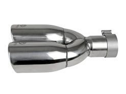 Alternative view of aFe Takeda 304 Stainless Steel Clamp-on Exhaust Tip Polished 2-1/2ininlet x 3-1/2in Outlet X 12in L
