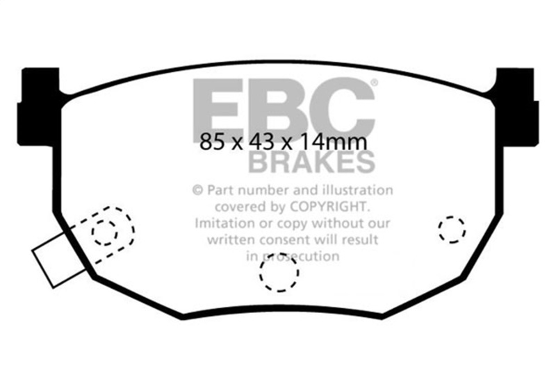 EBC 88-02 Nissan 240SX/Silvia S13/S14/S15 Yellowstuff Rear Brake Pads - Image 2