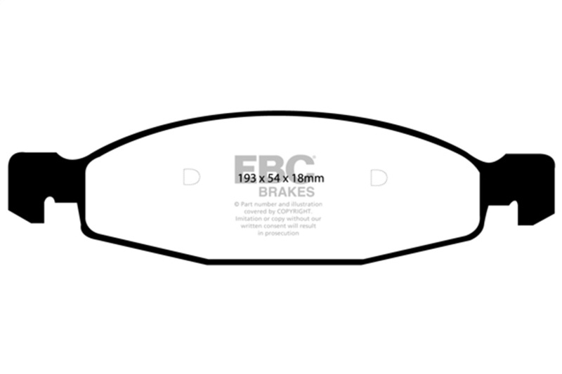 EBC 99-02 Jeep Grand Cherokee 4.0 (ATE) Yellowstuff Front Brake Pads - Image 2