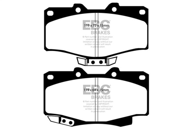 EBC 90-91 Toyota 4 Runner 2.4 Yellowstuff Front Brake Pads - Image 2