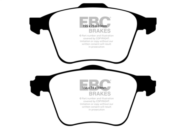 EBC 03-09 Volvo XC90 2.9 Twin Turbo Yellowstuff Front Brake Pads - Image 2