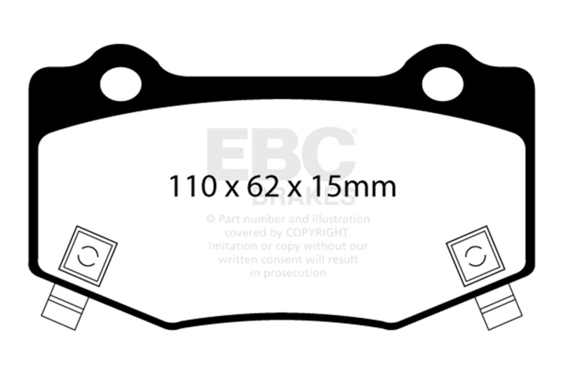 EBC 16+ Cadillac ATS-V 3.6 Twin Turbo Yellowstuff Rear Brake Pads - Image 2