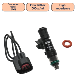 DeatschWerks Universal 1000cc Single Fuel Injector / 48mm Length / 14mm O-Ring Seals