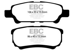 Alternative view of EBC 11-14 Chrysler 200 2.4 Yellowstuff Rear Brake Pads