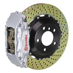 Brembo 93-95 RX-7 Front GT BBK 4 Piston Cast 2pc 332x32 2pc Rotor Drilled-Silver