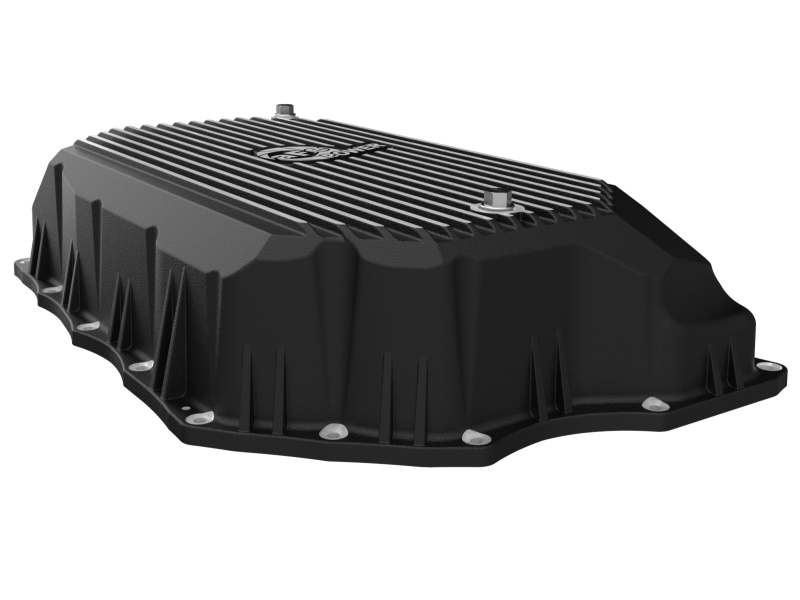 aFe 20-25 GM Diesel V8-6.6L L5P Transmission Pan w/ Machined Fins - Black - Image 6