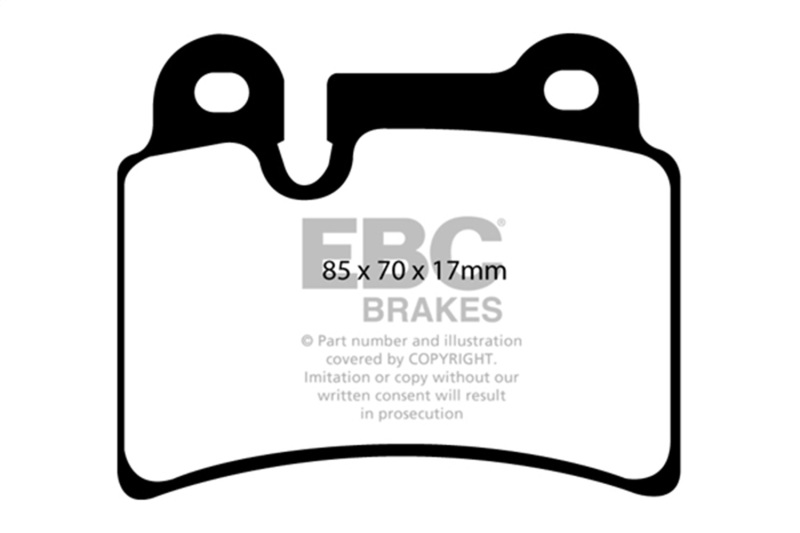 EBC 06-09 Volkswagen Touareg 3.6 (2 pin holes at top of backplate) Yellowstuff Rear Brake Pads - Image 2