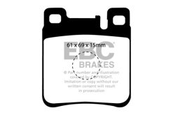 Alternative view of EBC 05-06 Chrysler Crossfire 3.2 SRT6 Yellowstuff Rear Brake Pads