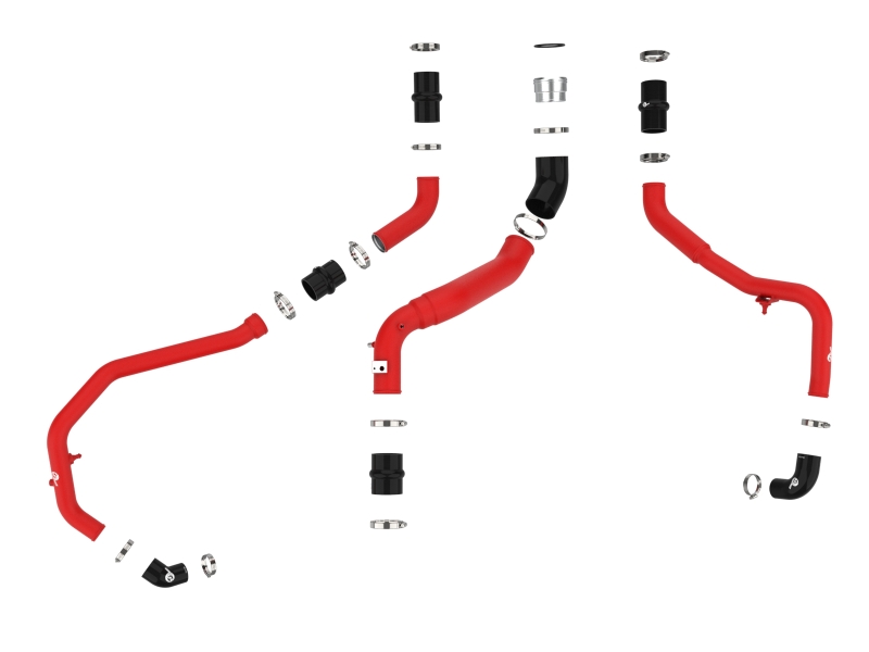 aFe BladeRunner Aluminum Hot and Cold Charge Pipe Kit Red Ford F-150 24-26 V6-2.7L (tt) - Image 3