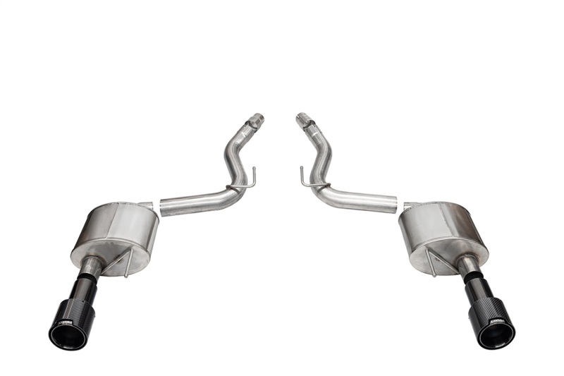 Corsa 2024 Ford Mustang GT Coupe 3in Sport Axle-Back Exhaust - 4.5in Black Carbon Fiber Tips