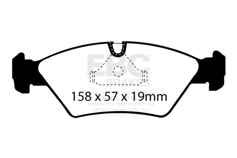 EBC 87-91 BMW M3 2.3 (E30) Yellowstuff Front Brake Pads - Image 2