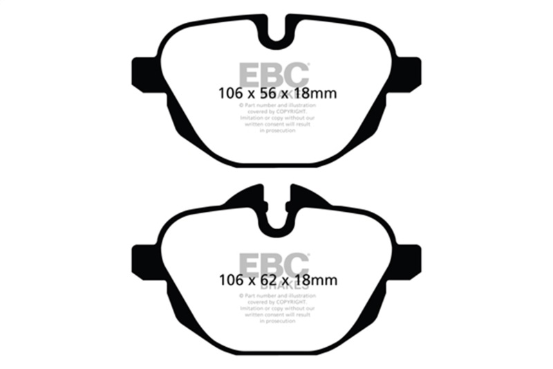 EBC 14+ BMW i8 1.5 Turbo/Electric Yellowstuff Rear Brake Pads - Image 2