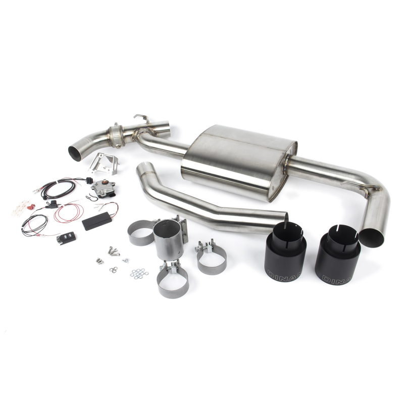 Dinan 17-24 Mini Cooper Clubman/Countryman S (F54/F60) Valved Axleback Exhaust - Black Tips